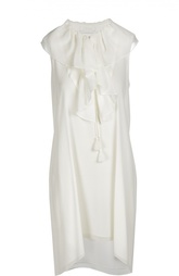 Мини-платье асимметричного кроя с оборками Chloé