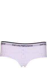 Хлопковые трусы с логотипом бренда Emporio Armani