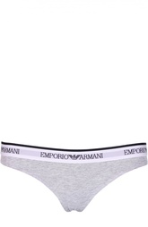 Хлопковые трусы с логотипом бренда Emporio Armani