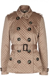 Стеганая двубортная куртка с ремнем Burberry Brit