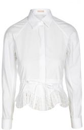 Укороченная блуза с кружевной отделкой Alaia