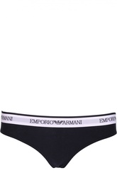Хлопковые трусы с логотипом бренда Emporio Armani