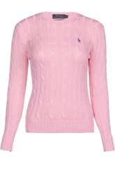 Приталенный вязаный пуловер с вышитым логотипом бренда Polo Ralph Lauren