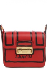 Кожаная сумка с принтом и клапаном Lanvin