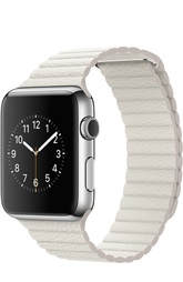 Apple Watch 42mm Silver Stainless Steel Case with Leather Loop Apple