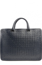Кожаный портфель в технике intrecciato Bottega Veneta