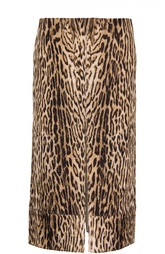 Юбка-миди с разрезами и леопардовым принтом Chloé