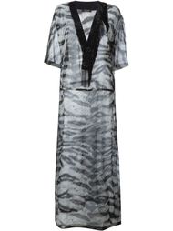 прозрачное платье-кафтан с зебровым принтом Roberto Cavalli