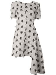 асимметричное платье с аппликацией  MSGM