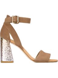 босоножки на контрастном каблуке  Stuart Weitzman
