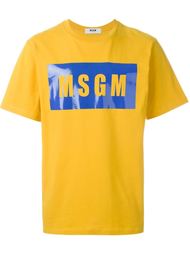 футболка с принтом логотипа   MSGM