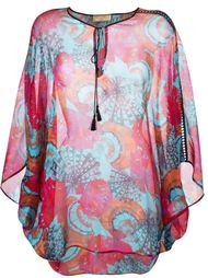 прозрачный топ с принтом Emilio Pucci