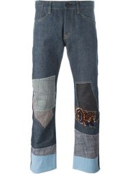 укороченные джинсы лоскутного кроя Junya Watanabe Comme Des Garçons Man