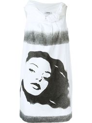 платье с принтом женского лица Moschino Vintage