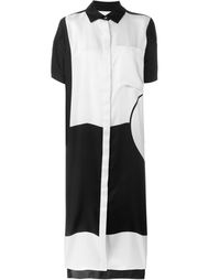 контрастное платье-рубашка  DKNY