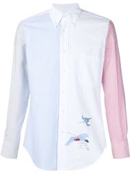 рубашка с вышивкой журавлей Thom Browne