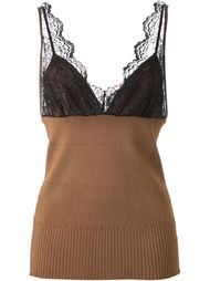 трикотажный топ с кружевным слоем Muveil