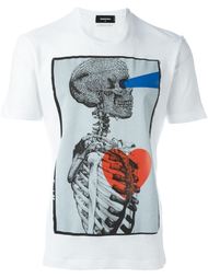 футболка с принтом скелета Dsquared2