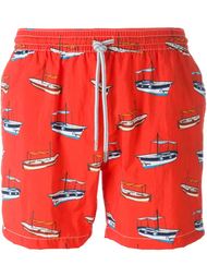 плавательные шорты с принтом лодок Capricode