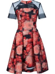 жаккардовое платье  с прозрачной панелью Carolina Herrera