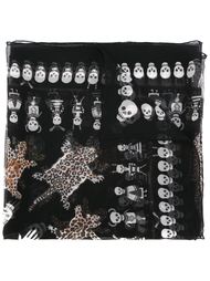 шарф с принтом черепов Alexander McQueen