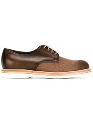 туфли со шнуровкой и плетеной панелью Santoni