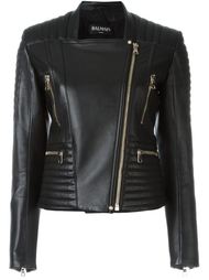 стеганая байкерская куртка  Balmain