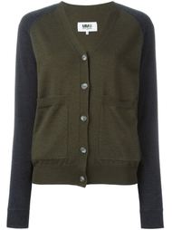 colour block V-neck cardigan Mm6 Maison Margiela