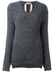 ribbed V-neck jumper Nº21