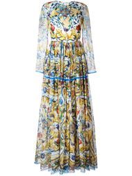 длинное платье с принтом Dolce &amp; Gabbana