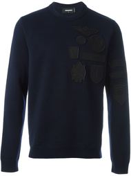 black patch pullover sweatshirt Dsquared2