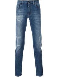 джинсы кроя слим с потертой отделкой Dolce &amp; Gabbana