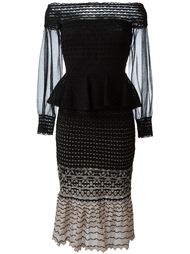 трикотажное платье с открытыми плечами Alexander McQueen