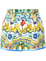 Majolica print brocade shorts  Dolce &amp; Gabbana