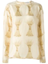 wheat sheaf print top Christian Dior Vintage