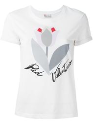 футболка с цветочным принтом   Red Valentino