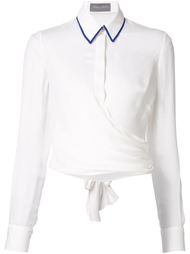 блузка с контрастной окантовкой воротника Monique Lhuillier