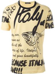 pasta print T-shirt  Dolce &amp; Gabbana