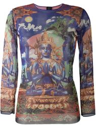 sheer shera print top Jean Paul Gaultier Vintage
