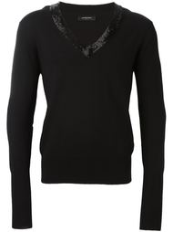 beaded v-neck jumper Unconditional