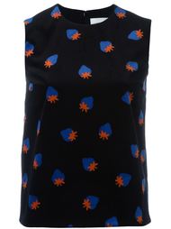 strawberry print sleeveless top Victoria Victoria Beckham