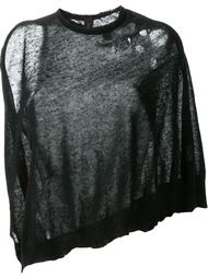 fine knit distressed cape jumper  Mihara Yasuhiro