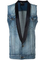 джинсовый жилет с воротником-шалькой Saint Laurent
