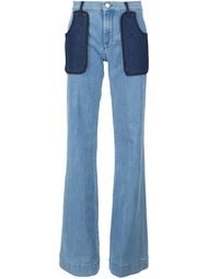 patch pocket wide leg jeans Victoria Victoria Beckham