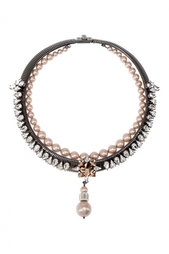 Колье с кристаллами и жемчугом Ellen Conde