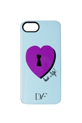 Чехол для iPhone 5 Lock Heart Blue Diane von Furstenberg