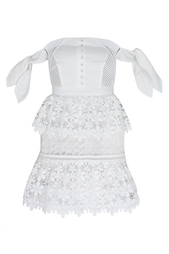 Кружевное платье Сorset and lace tiered dress Self Portrait