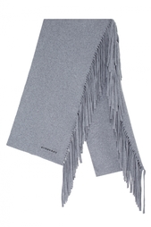 Шерстяной шарф Solid Felted Fringe Knitted Scarf Burberry