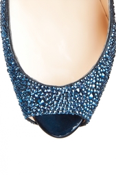 Синие Туфли со стразами Lady Peep Strass 150 Christian Louboutin