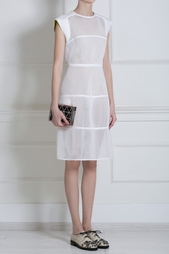 Платье из перфорированной ткани Jil Sander Navy